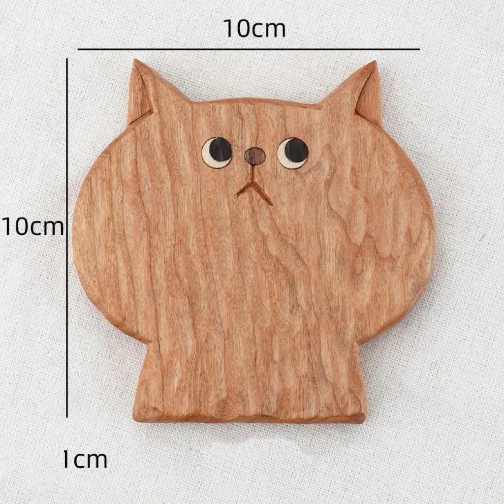 Solid walnut table coasters with unique animal inspired design