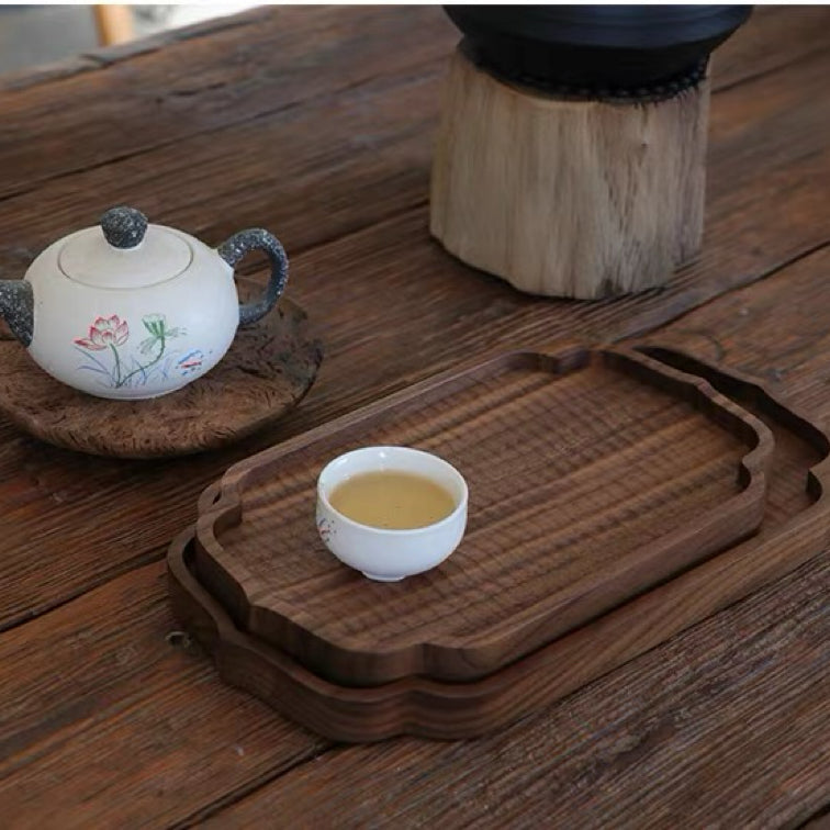 Solid walnut tray for kitchen dining and home entertaining