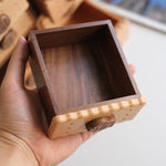 Solid wood accessory box with layered drawer design