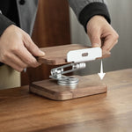Solid wood adjustable device holder for comfortable viewing