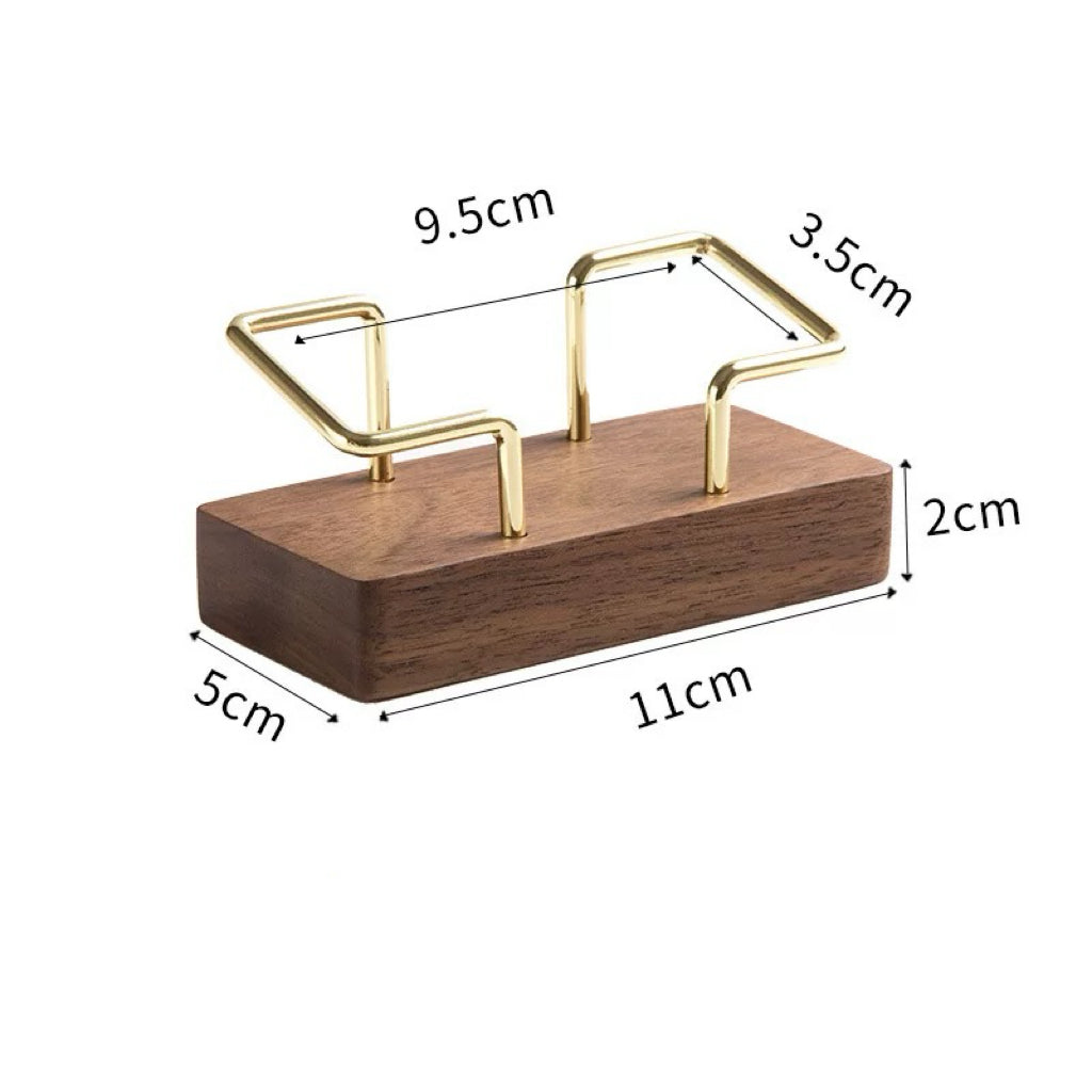 Solid wood business card display stand for desk and office