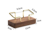 Solid wood business card display stand for desk and office