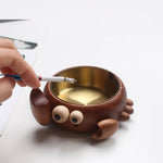Solid wood crab ashtray with unique design