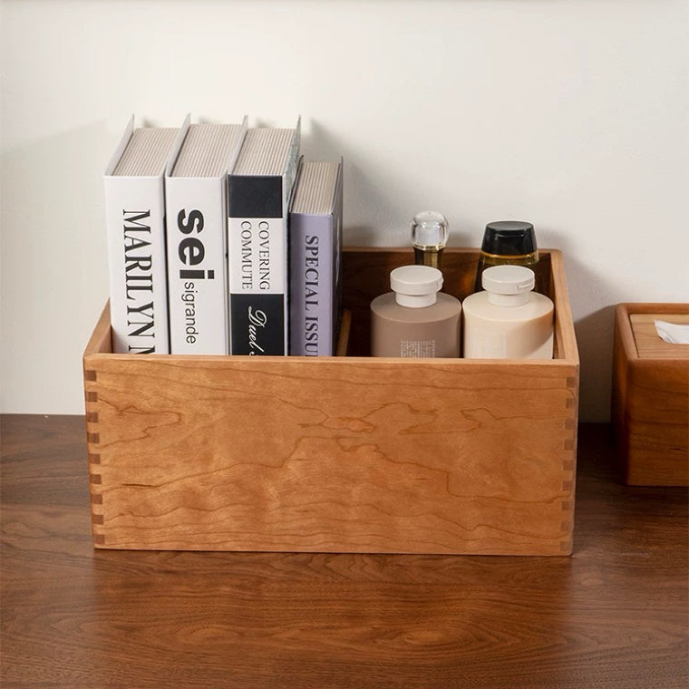 Solid wood desk organizer for workspace organization