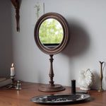 Solid wood desktop makeup mirror for bedroom and vanity use