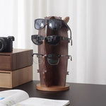 Solid wood eyewear display stand with tree design