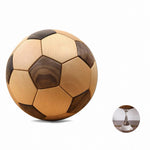 Solid wood football model puzzle for desk and home decor