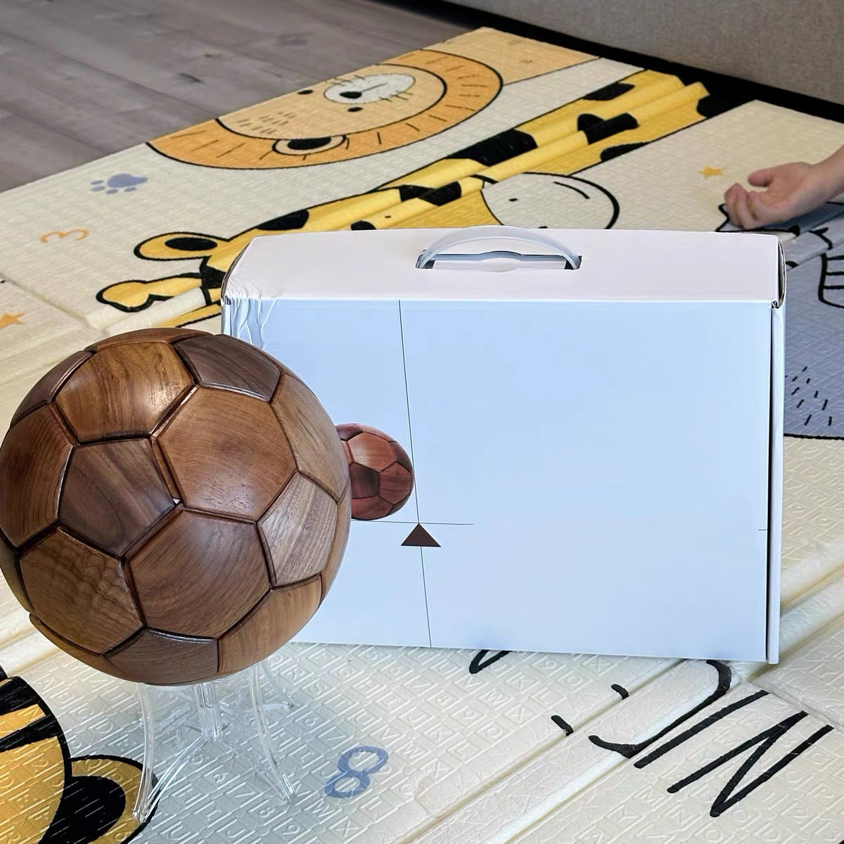 Solid wood football puzzle for kids and adults
