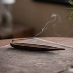 Solid wood incense burner for creating a calming atmosphere