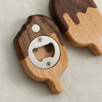 Solid wood magnetic bottle opener for kitchen and bar use