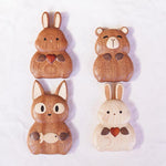 Solid wood magnetic bottle opener with animal design