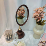 Solid wood makeup mirror for desk and dresser