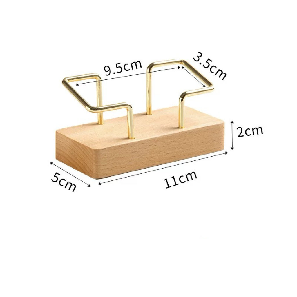 Solid wood name card holder with elegant natural texture