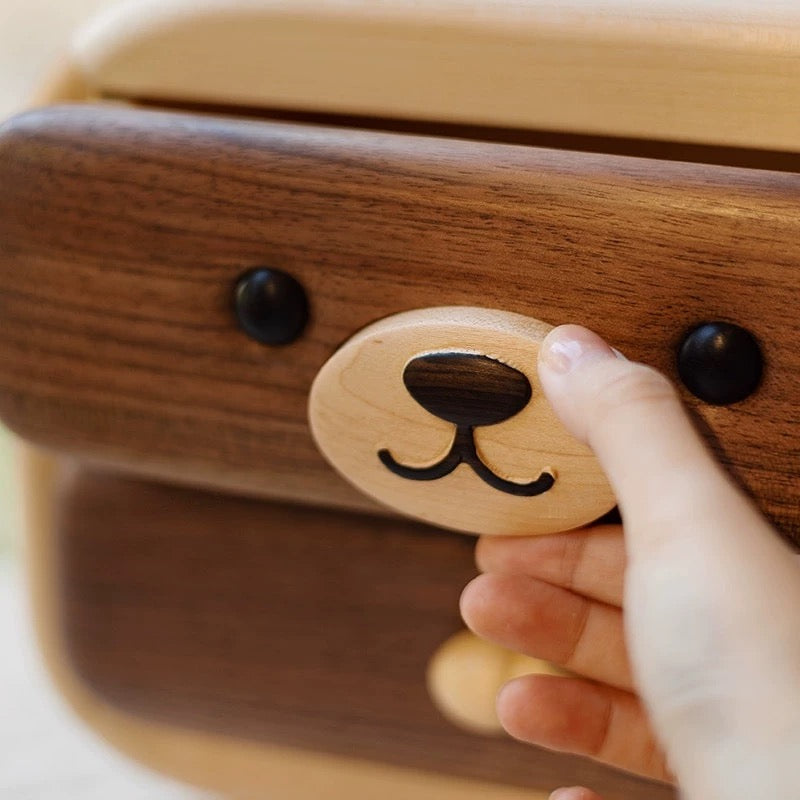 Solid wood organizer for stationery accessories and essentials