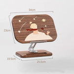 Solid wood reading stand for comfortable viewing angles