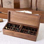 Solid wood storage box for jewelry tools and essentials