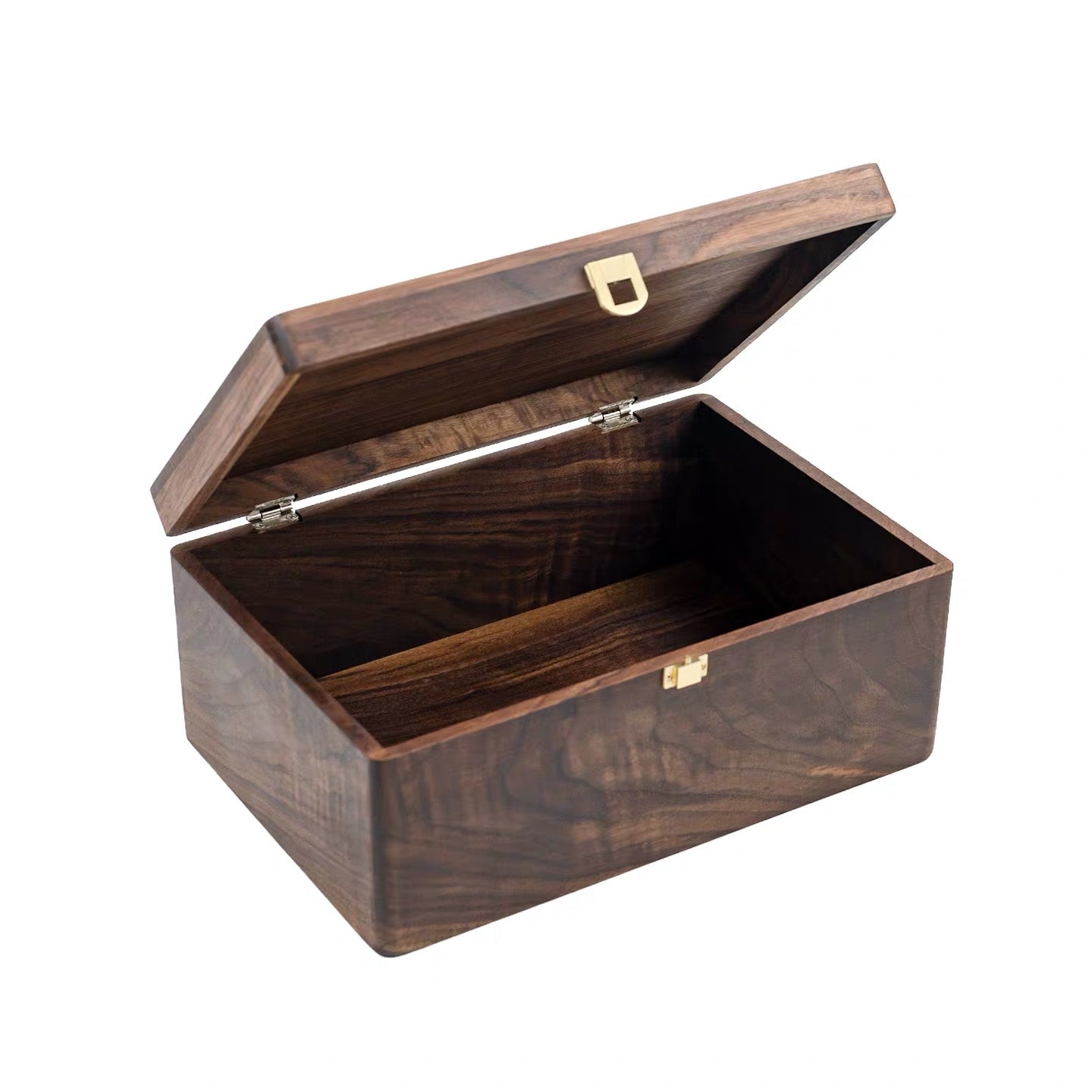 Solid wood storage container for desk and tabletop use