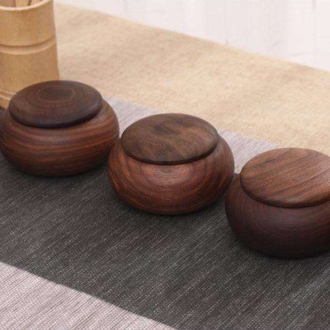 Solid wood tea holder for organized tea preparation