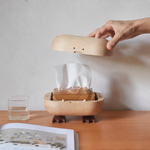 Solid wood tissue box with duck design