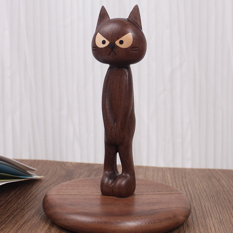Solid wood upright tissue box holder for tabletop use