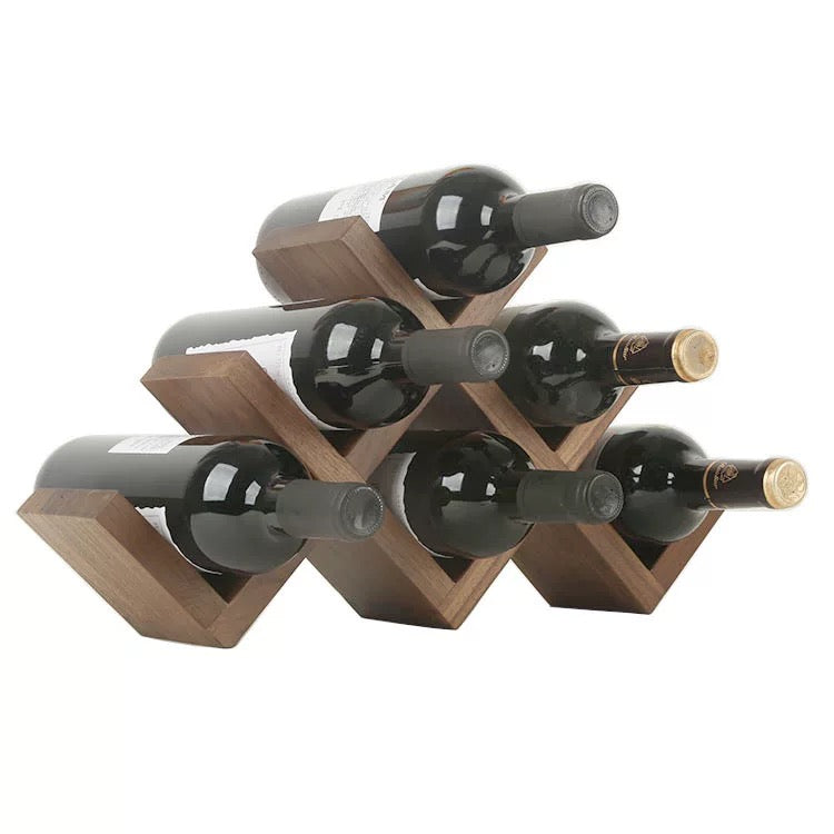 Solid wood wine rack for countertop and home bar use