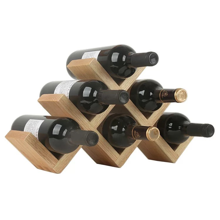 Solid wood wine rack with zigzag design