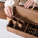 Sorter wooden storage box made from natural walnut wood