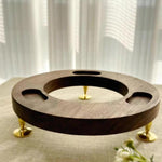 Sound lift wooden speaker stand made from natural walnut wood