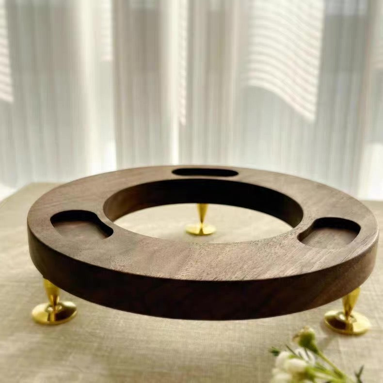 Sound lift wooden speaker stand made from natural walnut wood