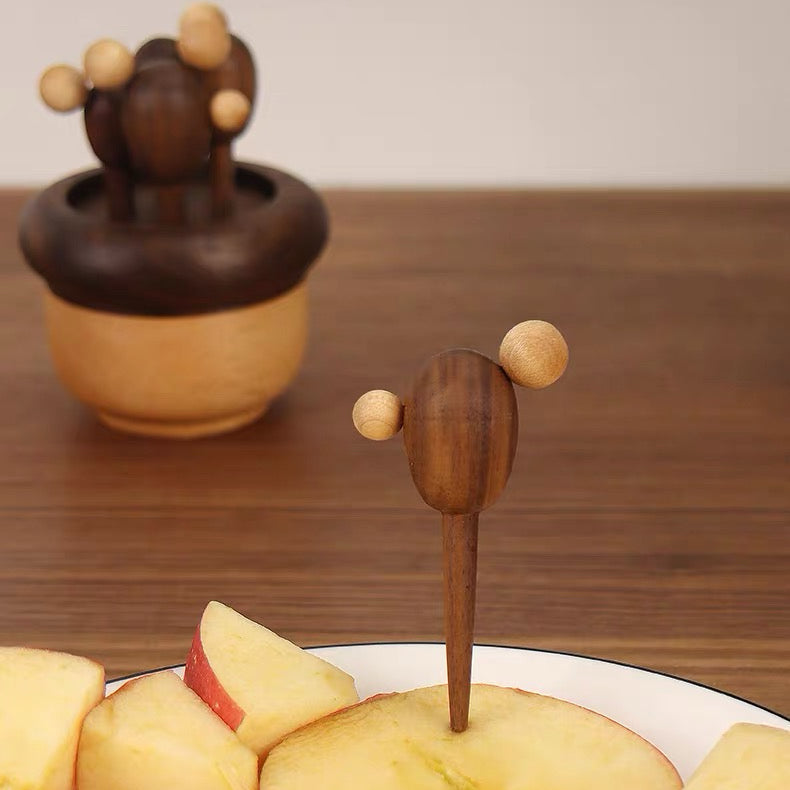 Sprouts wooden fruit picks made from natural solid wood