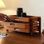 Stackable solid wood organizer for desk and drawer use