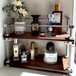 Tidy Layers Solid Walnut Multi-Tier Storage Rack