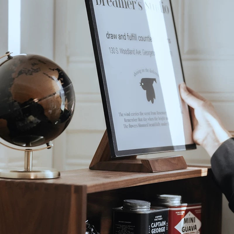 Tilt wooden CD holder made from natural walnut wood