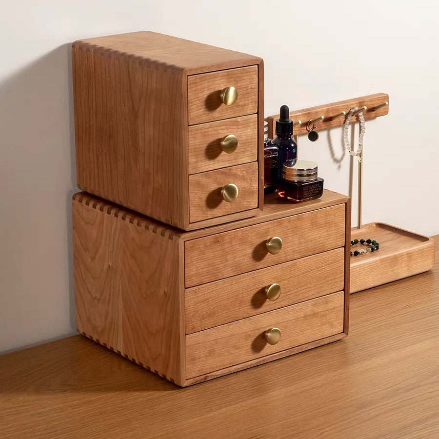 Trio Solid Wood Organizer with Three Drawers