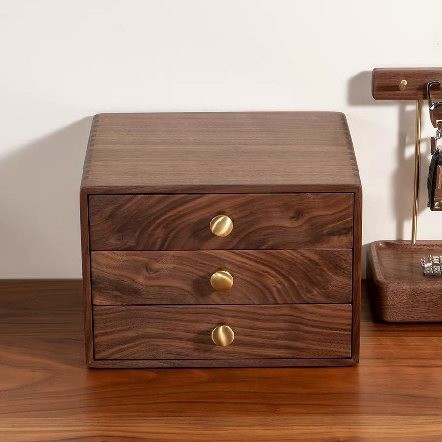 Trio wooden storage box made from natural solid wood