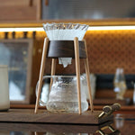 Tripod Solid Walnut Pour-Over Coffee Stand with V60 Glass Dripper
