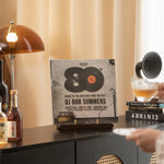 Solid walnut CD album display stand with minimalist design