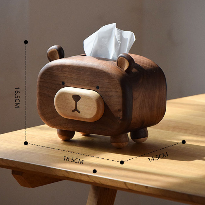 Minimalist wooden tissue dispenser for home and office decor