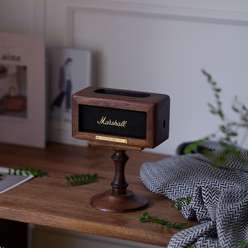 Solid walnut audio stand for Marshall speakers