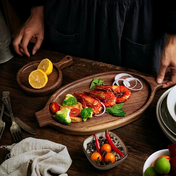 Solid walnut charcuterie board for kitchen and dining use