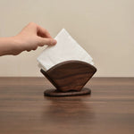 Solid walnut V60 coffee filter paper holder with minimalist design