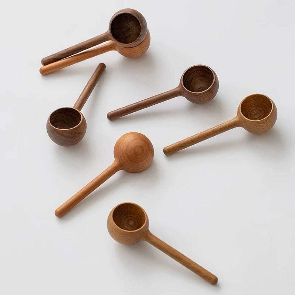 Walnut coffee measuring spoon for a refined brewing routine