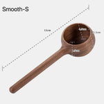 Solid walnut coffee scoop for measuring coffee beans and grounds