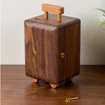 Minimalist wooden piggy bank alternative for home decor