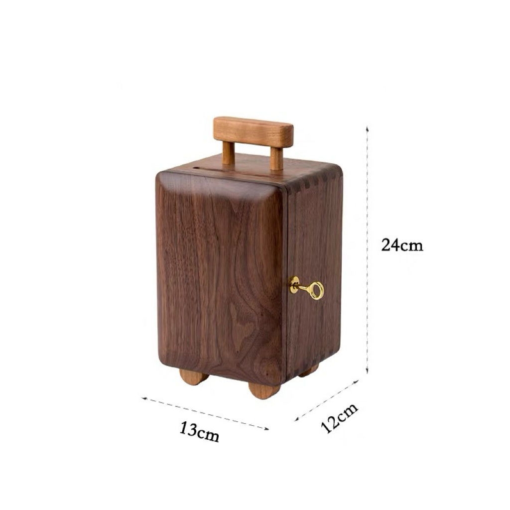 Walnut desktop accessory for storing coins and small items