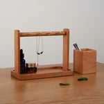 Walnut desktop key holder stand for a tidy space
