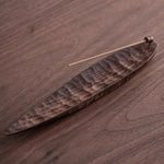 Solid walnut incense burner with minimalist design