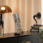 Solid walnut music album display stand for desk and shelf