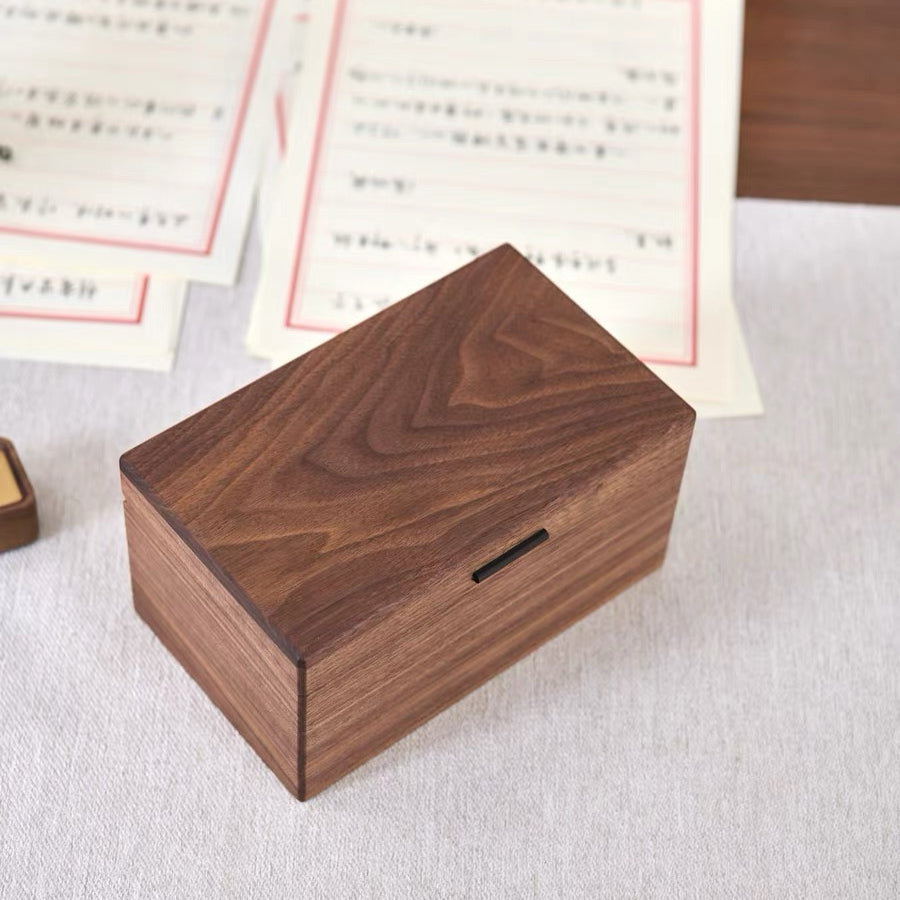 Walnut storage box with elegant compartment layout
