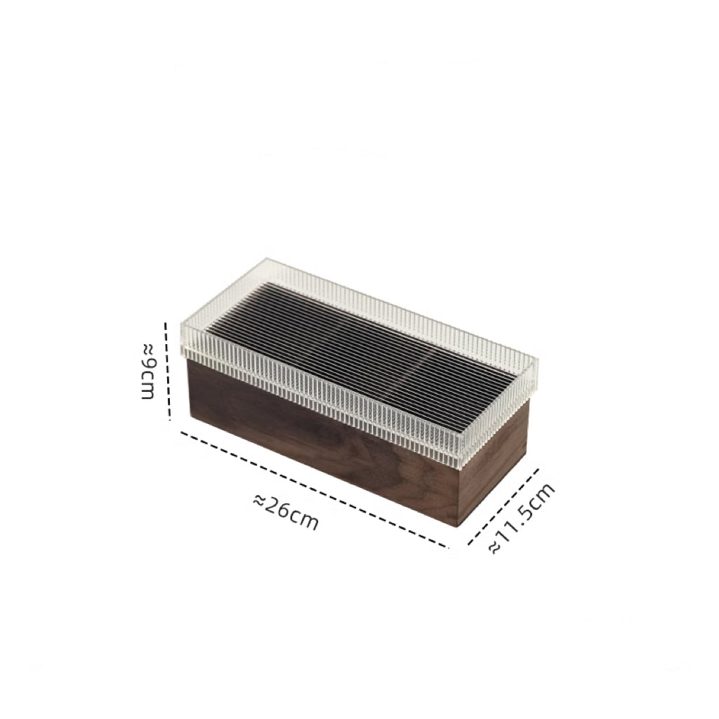 Solid walnut tea and coffee organizer box with storage design